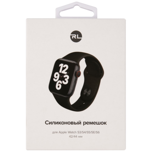 Ремешок для умных часов RedLine Apple Watch 42/44мм силиконовый Black