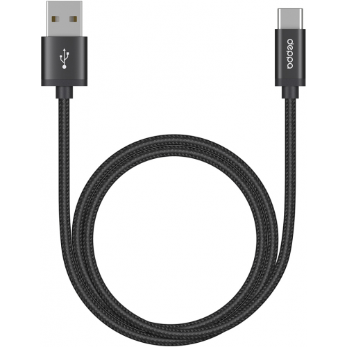 Дата-кабель Deppa USB A-Type C 1,2м нейлоновая оплетка Black