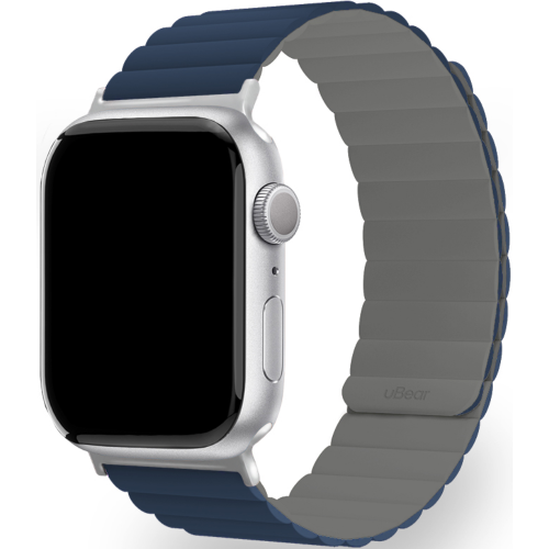 Ремешок для умных часов uBear Mode для Apple Watch 42|44|45|49 mm силиконовый Синий/Серый (WB16BG01ML-AW)