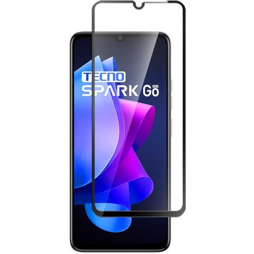 Стекло защитное для Tecno Spark Go 2023 Черная рамка