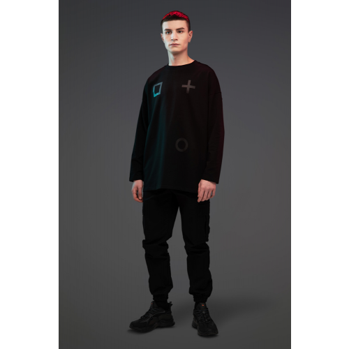 Лонгслив МТС оверсайз, Techwear 2.0 Чёрный S