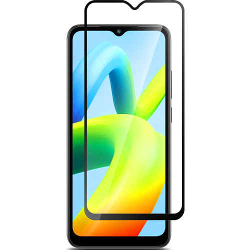 Стекло защитное Xiaomi Redmi A1+ Черная рамка
