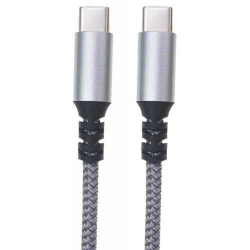 Дата-кабель Akai CE-474GR Type-C - Type-C текстильная оплетка Серый