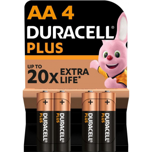 Батарея Duracell PLUS AA LR6-4BL 1,5v алкалиновая 4шт