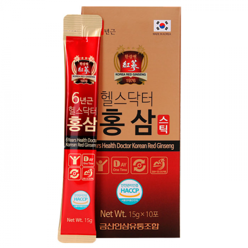 Женьшень питьевой в стиках Health Doctor 6-year old Health Doctor Korean Red Ginseng (10 стиков)