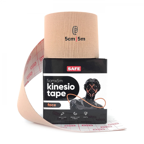 Кинезио тейп для лица SAFESPOT Kinesiology Face Tape (5см*5м), Цвет #4 Black | Чёрный