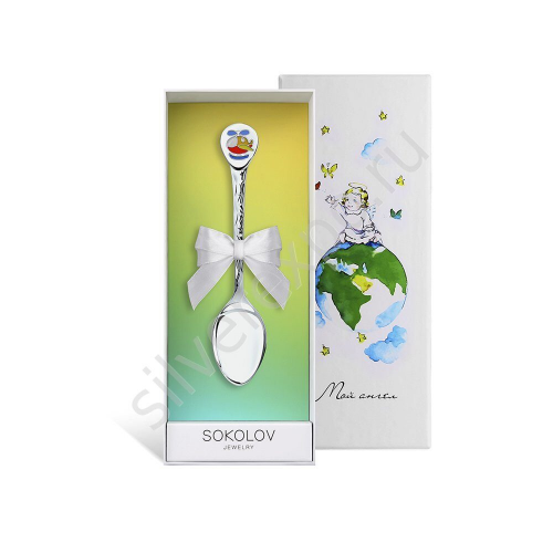 Детская серебряная ложка Вертолет SOKOLOV Jewelry 2304010070