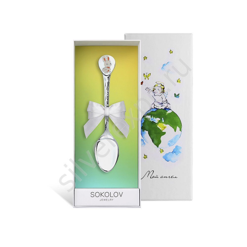 Детская серебряная ложка Зайчик SOKOLOV Jewelry 2304010073