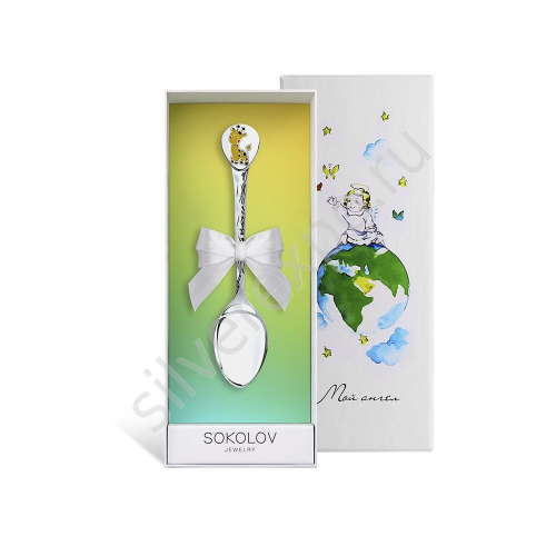 Детская серебряная ложка Жираф SOKOLOV Jewelry 2304010068