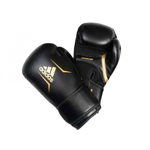Перчатки боксерские Adidas Speed 100, цвет чёрно-золотой(ADISBG100)