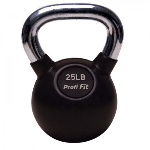 Гиря обрезиненная с хромированной ручкой PROFI-FIT, 4-32 кг(CHROME) Profi Fit