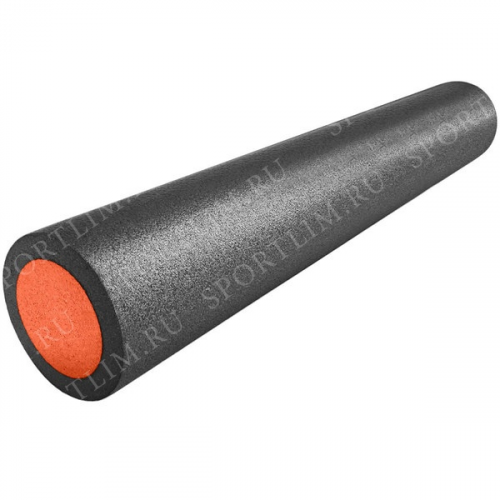 ST Ролик для йоги полнотелый 2-х цветный (черный/оранжевый) 90х15см. (B34501) PEF90-15