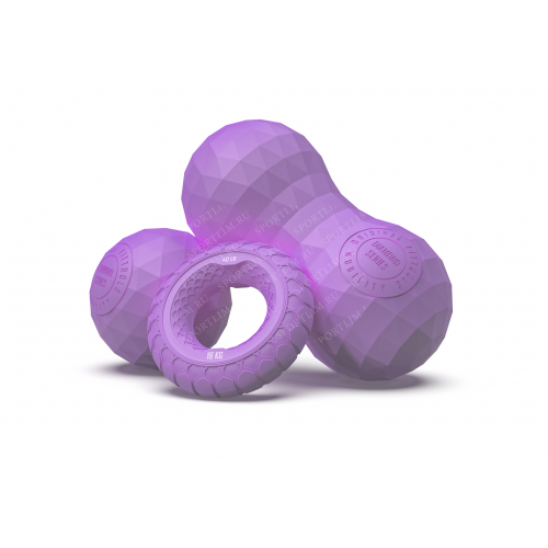 Original FitTools Набор из двух массажных мячей с кистевым эспандером пурпурный (Арт. FT-SM3ST-PP)