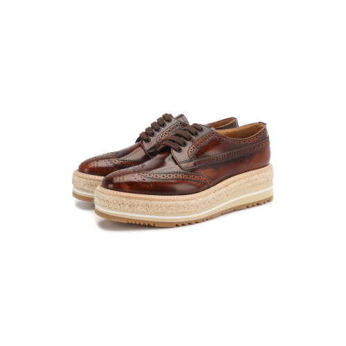 Кожаные дерби Prada 1E722E-55-F0005-D030