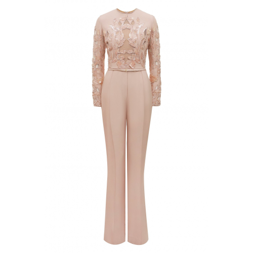 Комбинезон с отделкой пайетками и бисером Elie Saab 7932