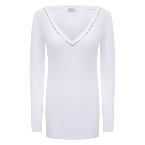 Хлопковый лонгслив Brunello Cucinelli 221M0TC8BJ302