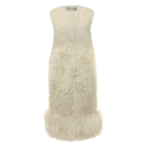 Жилет с отделкой перьями Prada 59407-1XM8-F0009