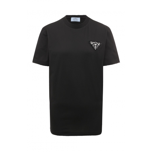 Хлопковая футболка Prada 35838-1ZPM-F0632-161