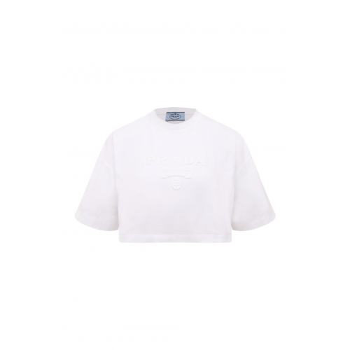 Хлопковая футболка Prada 3560AR-10IN-F0009-212