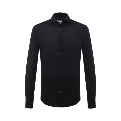 Рубашка из шелка и хлопка Brunello Cucinelli MTS466686