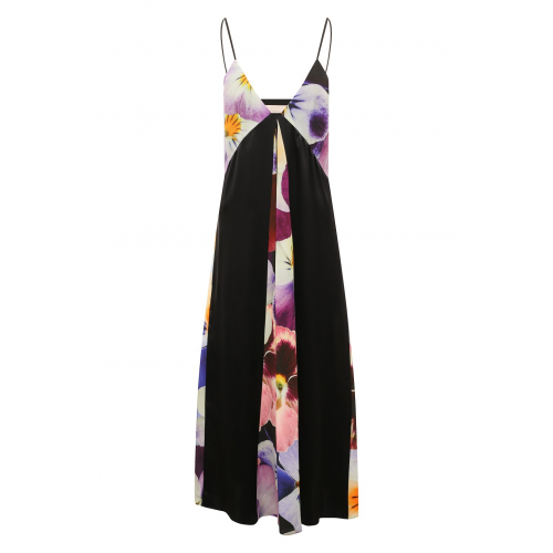Шелковое платье-комбинация с цветочными вставками Christopher Kane 460975/UCP01