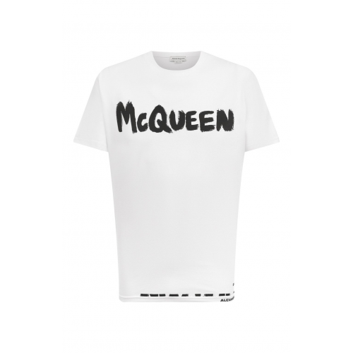 Хлопковая футболка Alexander McQueen 622104QTZ57