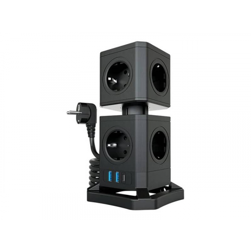 Сетевой фильтр Qumo Power Block System PD1+1 12SP5U P-0003 9 Sockets 2m 42088