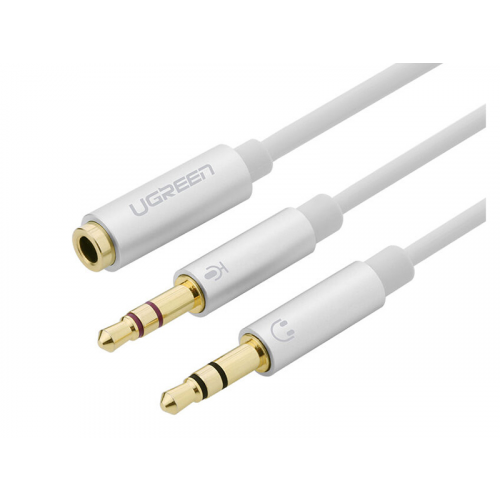 Аксессуар Ugreen AV140 2xJack 3.5mm/M - Jack 3.5mm/F White 10790