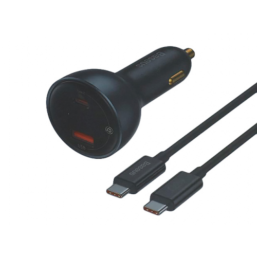 Зарядное устройство Baseus Digital Display PD3.1 Dual U+C 140W + кабель Type-C Black CGZX070001