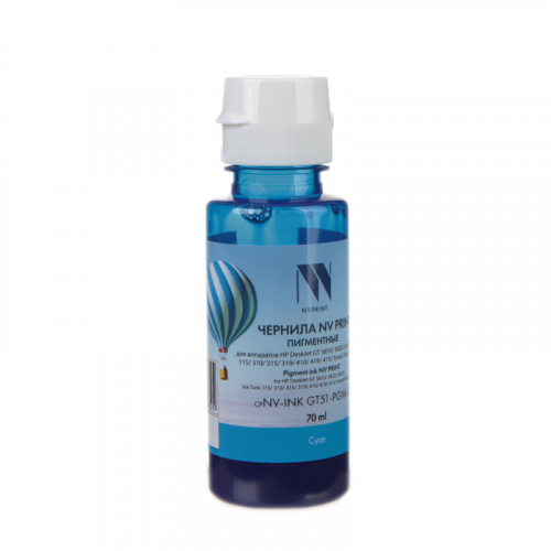 Чернила NV Print GT52 70ml Cyan NV-INK-GT52-PGM-C для HP DeskJet GT 5810/5820/5822/Ink Tank 115/310/315/319/410/419/415/Smart Tank 515/615 (70ml) Cyan