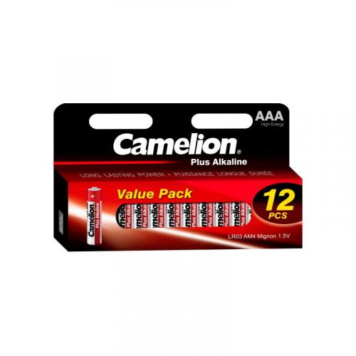 Батарейка ААА - Camelion Plus Alkaline LR03-HP12 (12 штук)