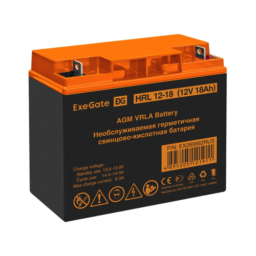Аккумулятор для ИБП ExeGate HRL 12-18 EX285662RUS
