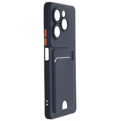 Чехол Neypo для Infinix Hot 40 / Hot 40 Pro Pocket Matte Silicone с карманом Dark Blue NPM75697