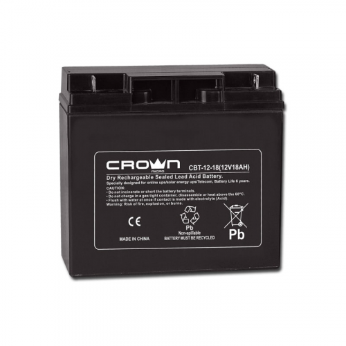 Аккумулятор для ИБП Crown Micro 12V 18Ah CBT-12-18