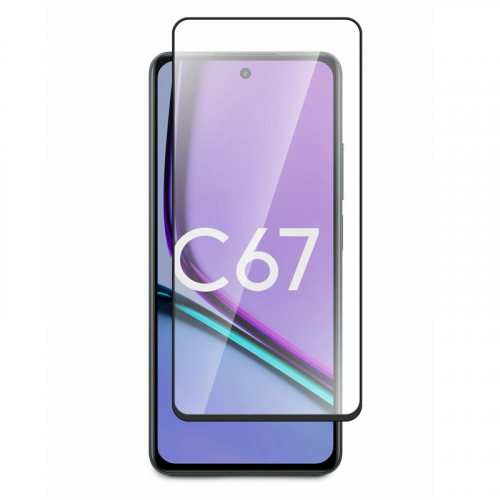 Защитное стекло Pero для Realme C67 Full Glue Black PGFG-RC67