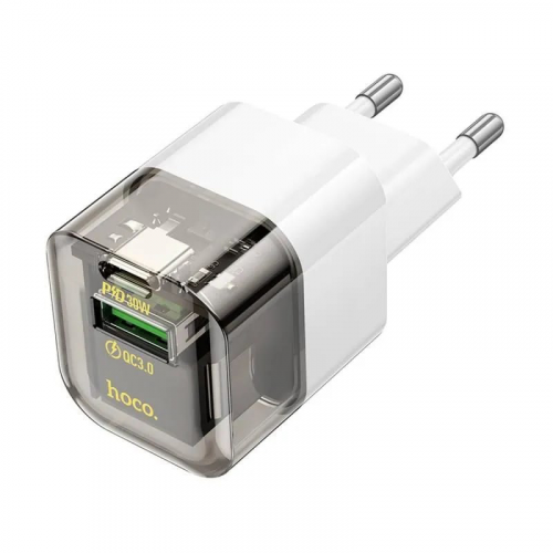 Зарядное устройство Hoco C131A Platinum USB - Type-C Black-Transparent 6942007609821