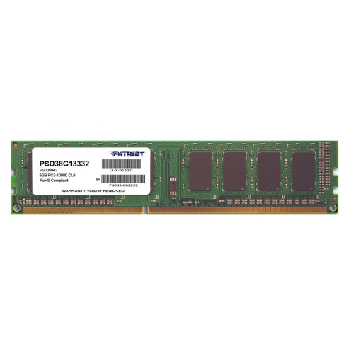 Модуль памяти Patriot Memory DDR3 DIMM 1333MHz PC3-10600 - 8Gb PSD38G13332