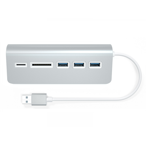 Хаб USB Satechi Aluminum USB 3.0 Hub & Card Reader Silver ST-3HCRS