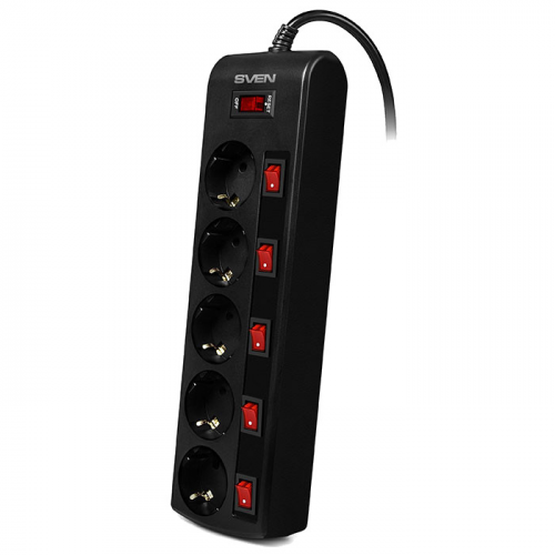 Сетевой фильтр Sven SF-05PL 5 Sockets 1.8m Black SV-015152