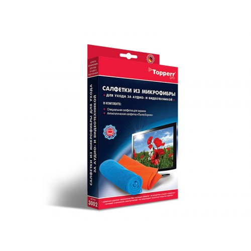 Салфетки для ухода за аудио - и видеотехникой Topperr 3002