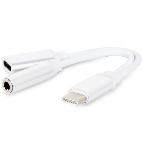 Аксессуар Gembird Cablexpert USB Type-C/Jack3.5 F+ Type-C White CCA-UC3.5F-02-W