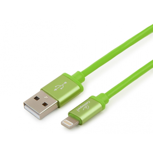 Аксессуар Gembird Cablexpert Silver Series USB - Lightning 1m Green CC-S-APUSB01Gn-1M
