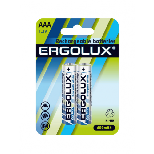 Аккумулятор AAA - Ergolux 1.2V 600mAh Ni-Mh NHAAA600BL2 (2 штуки) 12977