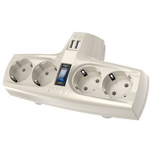 Разветвитель Сетевой фильтр Zis Pilot T 4 Sockets + 2 USB 86