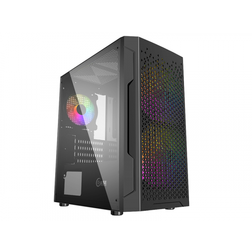 Корпус Powercase Mistral Micro Z3B Mesh LED mATX Tempered Glass Black CMIMZB-L3