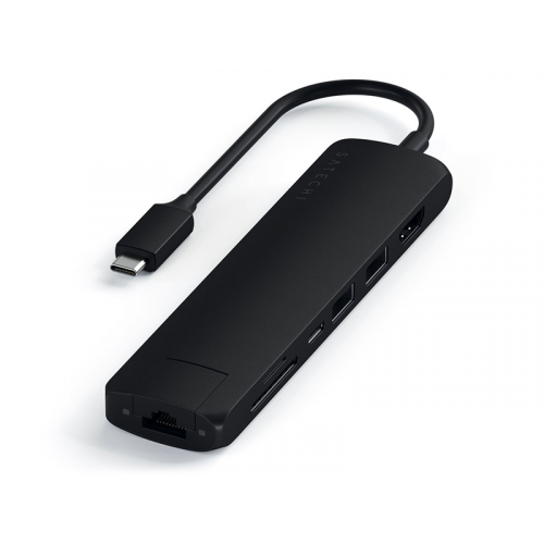 Хаб USB Satechi Type-C Slim Multiport Ethernet Adapter Black ST-UCSMA3K