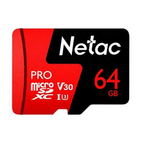 Карта памяти 64Gb - Netac P500 Extreme Pro MicroSDXC Class 10 A1 V30 NT02P500PRO-064G-S