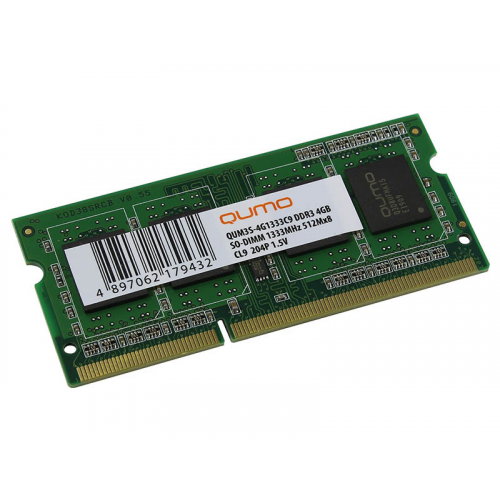 Модуль памяти Qumo 4GB DDR3 1333MHz SODIMM 204pin CL9 QUM3S-4G1333C9