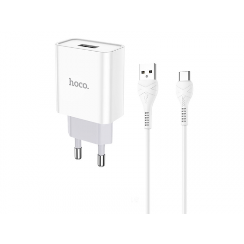 Зарядное устройство Hoco C81A USB + Cable USB Type-C White 6931474727961