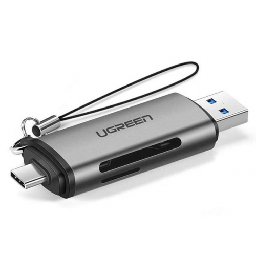 Карт-ридер Ugreen USB Type-C + USB-A 3.0 для TF/SD 50706